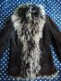 Палто от  естествена кожа с вата и яка  и маншети от тибетски як, снимка 4