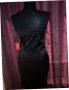 Черна рокля сатен с пайети , снимка 3
