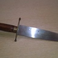Стар нож индия-30см-дърво/метал/месинг-внос швеицария, снимка 10 - Ножове - 17807533