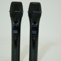 Двоен дистанционен микрофон AntX UHF 766, снимка 2 - Микрофони - 24949119