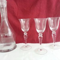 кристална гарафа и 3бр чаши, снимка 11 - Антикварни и старинни предмети - 19990767