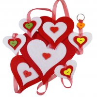 Висяща украса сърца - комплект за шиене от филц, снимка 7 - Други - 23433724