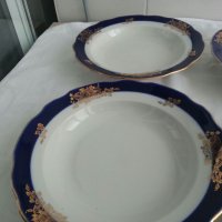 Сервиз руски порцеланови чинии кобалт с позлата , снимка 7 - Антикварни и старинни предмети - 24140416