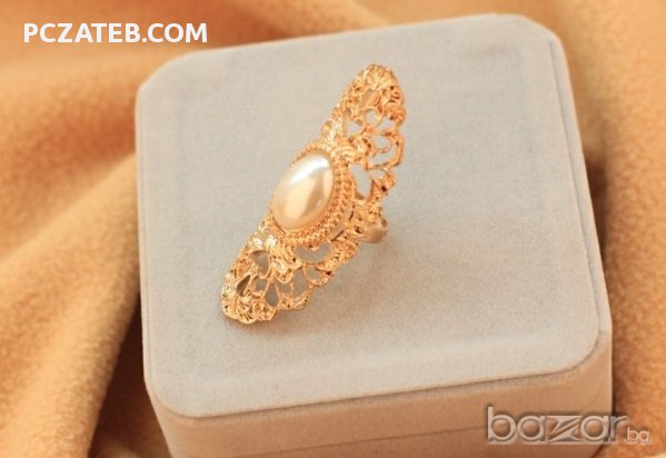 Уникален пръстен с перлен камък, снимка 1 - Пръстени - 13368393