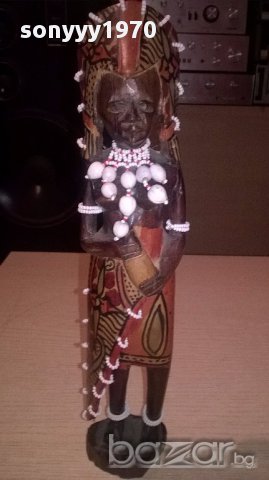 Африканска фигура от дърво-31х7см-внос швеицария, снимка 5 - Антикварни и старинни предмети - 17317721