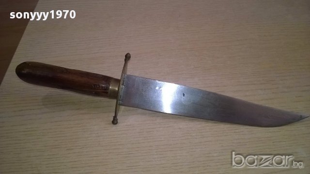 Стар нож индия-30см-дърво/метал/месинг-внос швеицария, снимка 10 - Ножове - 17807533