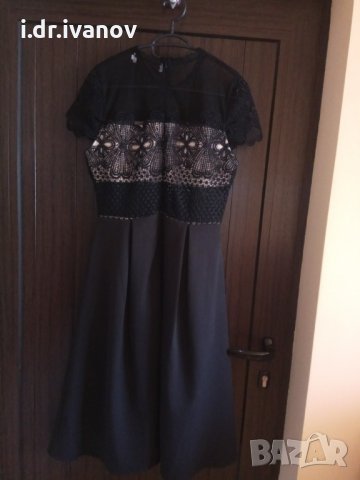 черна рокля официална с дантела , снимка 4 - Рокли - 25502875