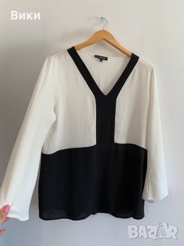 Дамска блуза в черно и бяло, снимка 3 - Блузи с дълъг ръкав и пуловери - 24719169