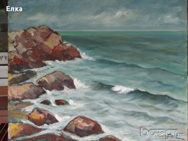 картина маслена "Бряг", снимка 2 - Картини - 17135346