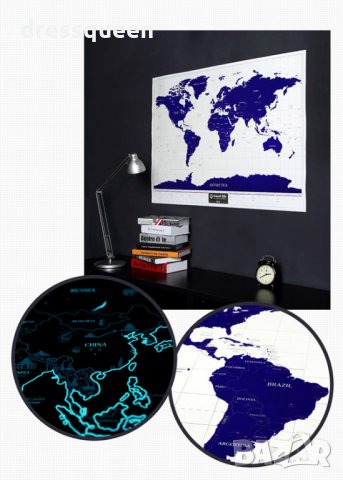1503 Светеща световна карта за изтриване Travel Life, снимка 5 - Други стоки за дома - 25010945