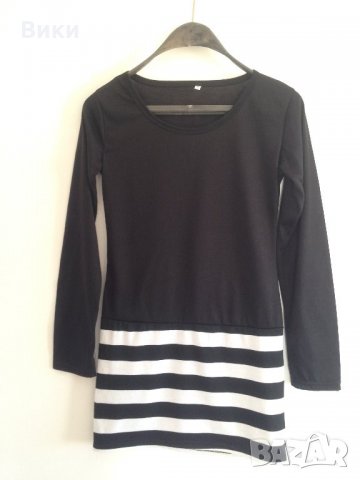 Черно и бяло блуза туника, снимка 3 - Туники - 24300506