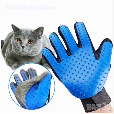 Ръкавица ръкавици за събиране на косми масаж на домашни любимци котки кучета, снимка 5 - За кучета - 21747822