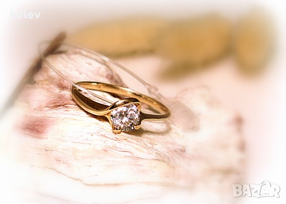 златен пръстен годежен стил 1.60 грама /размер №55, снимка 4 - Пръстени - 13150833