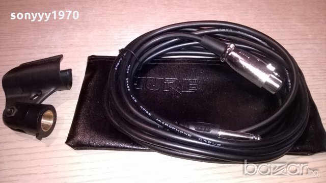 shure-кожен калъф+кабел с жак/букса+стоика за профи микрофон, снимка 2 - Микрофони - 20309878