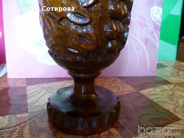 Красива ваза с дърворезба, снимка 4 - Вази - 14391731