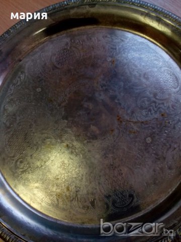 Стар гравиран поднос, снимка 2 - Антикварни и старинни предмети - 19625775