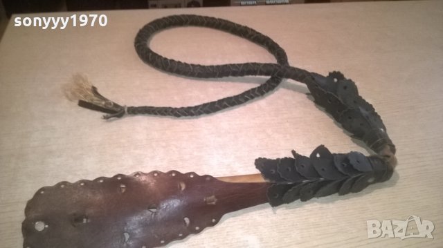 кожен камшик/бич-с дървена дръжка-внос франция-1.7м, снимка 2 - Колекции - 25590965