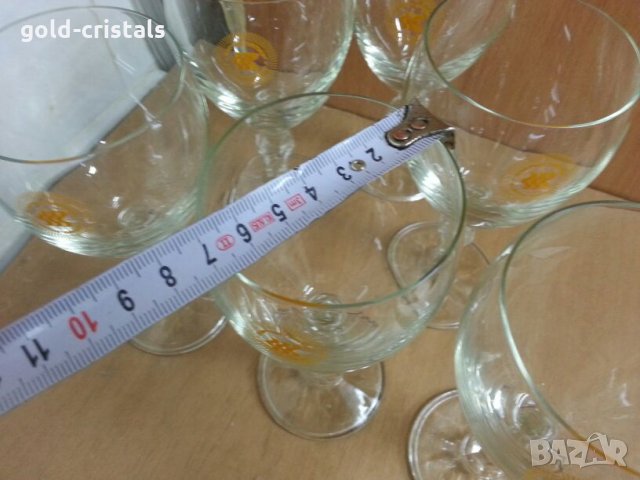 Кристални чаши за вино Балкантурист златни пясъци, снимка 5 - Антикварни и старинни предмети - 22743616