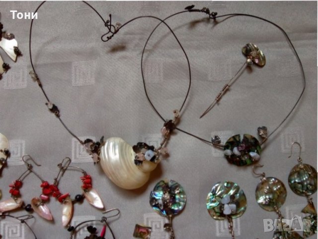 Бижута , сребро , кралски седеф и естествени камъни , снимка 8 - Бижутерийни комплекти - 25245874