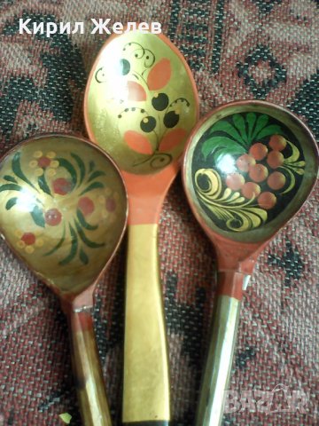 Стари дървени лажички 4948 , снимка 4 - Антикварни и старинни предмети - 24042646