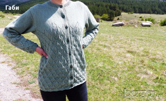 Ръчно плетена памучна жилетка, снимка 3 - Жилетки - 17810707
