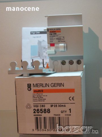 Дефектнотоковa защитa Merlin Gerin Vigi C60 3p 25a 30ma, снимка 3 - Друга електроника - 10672387