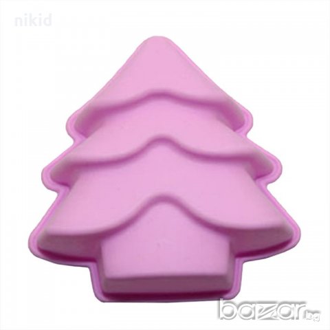 Елха силиконова форма за декор украса торта фондан гипс сапун шоколад
