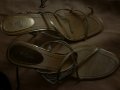 Страхотни сатенени сандали в цвят злато , снимка 1 - Сандали - 19099102
