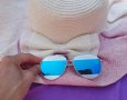 модерни слънчеви очила сребърни със синя лента, снимка 3