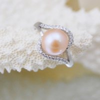 Сребърен безразмерен пръстен с естествени перли , снимка 7 - Пръстени - 20498618