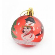 Комплект от 6 бр. топки за окачване на елха - снежни човечета и елхички. Изработени от PVC материал,, снимка 2 - Декорация за дома - 16203079