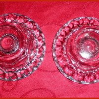 Комплект кристални свещници за романтична среща,изработени във Франция, снимка 4 - Декорация за дома - 23421799
