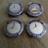 Капачки за джанти Мерцедес Mercedes 75 мм Тъмно сини и Сиви., снимка 4 - Аксесоари и консумативи - 23320130
