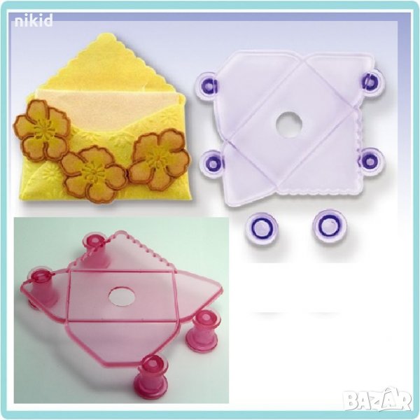Сгъваем плик пластмасова форма за направа изработка от фондан тесто за декорация украса, снимка 1