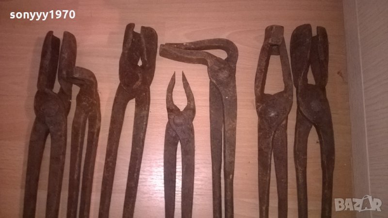 поръчани-ИЗКОВАНИ В ОГЪНЯ-ПРОФИ КОВАШКИ КЛЕЩИ-ВНОС ШВЕЦИЯ, снимка 1