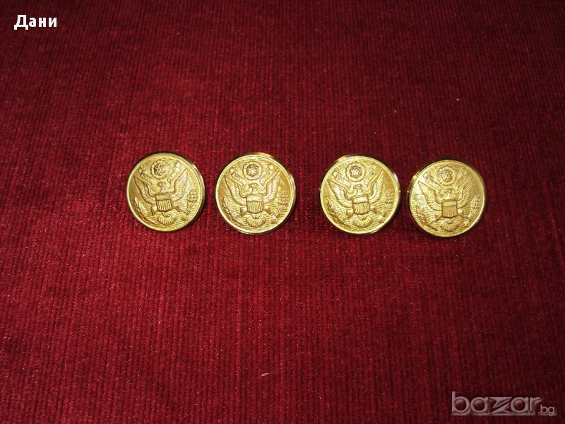 Метални копчета от военен шинел Rex Products Corp. New Rochelle NY, снимка 1