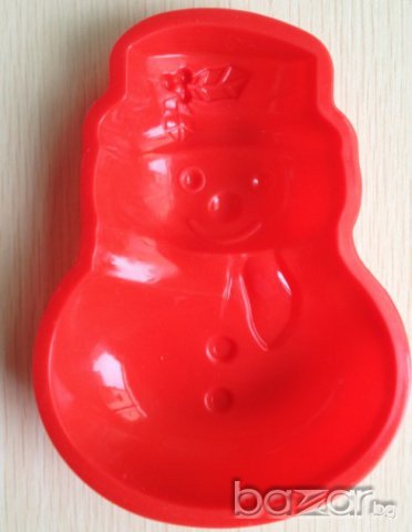 силиконова форма молд снежен човек за украса декорация кексчета фондан сладки и др, снимка 2 - Форми - 14407288