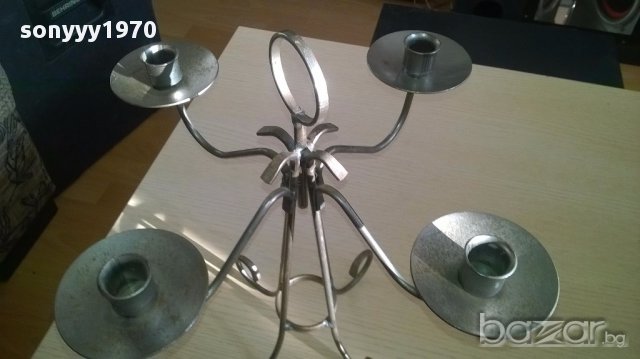 Голям метален свещник-36/36см-внос швеицария, снимка 10 - Антикварни и старинни предмети - 13487854