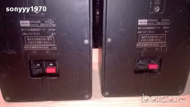 Aurex/toshiba ss-s12w 2х80watts/8ohms-22/15/12см-метални-внос швеицария, снимка 12 - Тонколони - 15655279