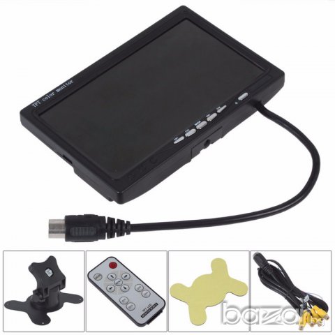 TFT LCD 7 инчов монитор за връзка с камера за паркиране, DVD, VCR, CCT, снимка 4 - Аксесоари и консумативи - 13349619