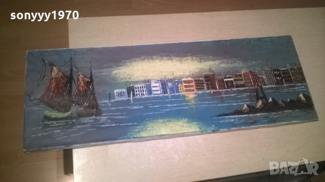 bernad-картина с яхти/море-100х35см-внос швеицария, снимка 3 - Колекции - 26042894
