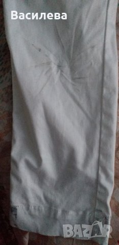 Детски бял панталон, с декорация в сребристо, 7/8, размер 25, снимка 6 - Детски панталони и дънки - 25812616