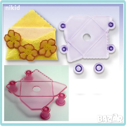 Сгъваем плик пластмасова форма за направа изработка от фондан тесто за декорация украса