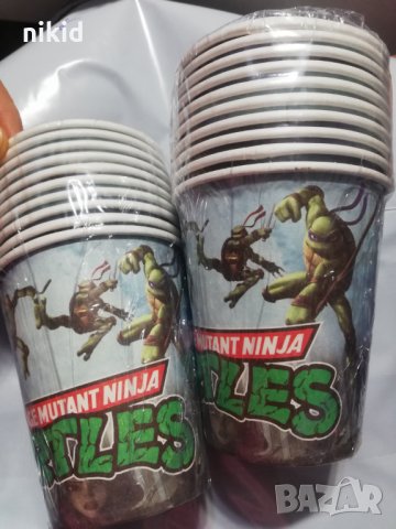 Костенурките Нинджа DONATELLO 10 бр картонени чаши чашки парти рожден ден, снимка 2 - Чаши - 25044283