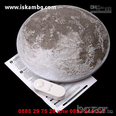 Стенна лампа Луна с дистанционно - код 1114, снимка 5 - Лампи за стена - 12230108