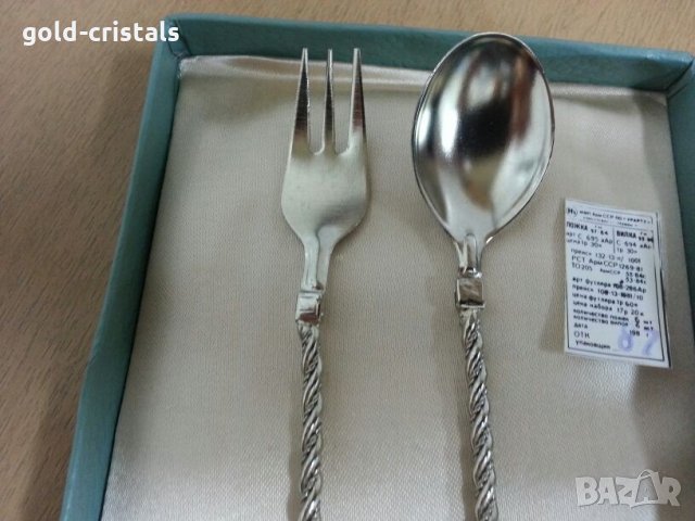 Ювелирни лъжички и вилички филигран в кутия, снимка 8 - Антикварни и старинни предмети - 22151540