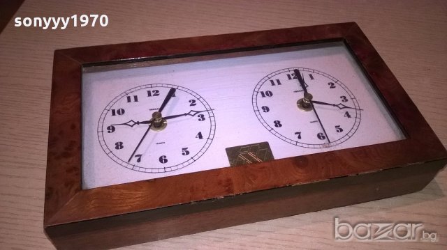 herralz-двоен часовник-25х15х5см-внос швеицария, снимка 3 - Антикварни и старинни предмети - 18226640