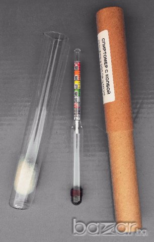 Спиртомер украински с колба малък, с  таблица и  твърда предпазна опаковка , снимка 4 - Други - 15463550