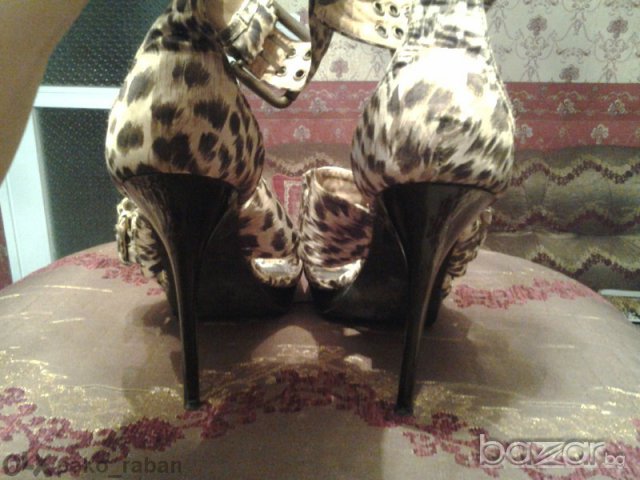 леопардови сандали номер 39 с висок ток, снимка 11 - Сандали - 7341668