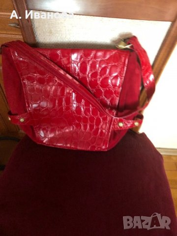 Дамска чанта естествена кожа и естествен велур Nicoli , снимка 5 - Чанти - 24576225